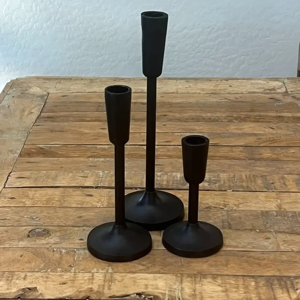 Threshold Black Aluminum Taper Candle Holders Set Of 3